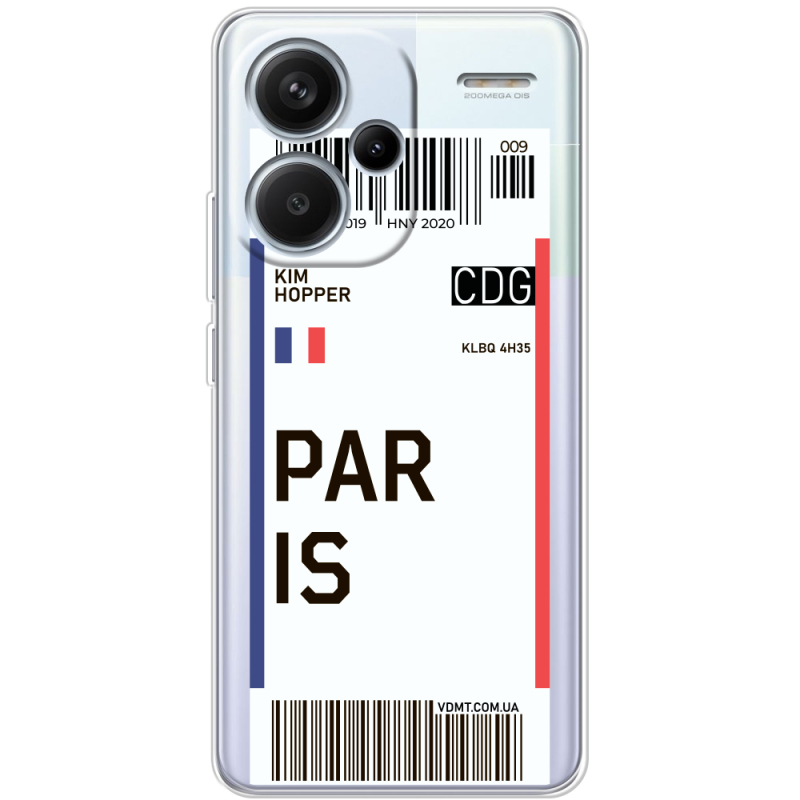 Прозрачный чехол BoxFace Xiaomi Redmi Note 13 Pro Plus 5G Ticket Paris