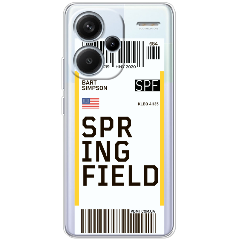 Прозрачный чехол BoxFace Xiaomi Redmi Note 13 Pro Plus 5G Ticket Springfield
