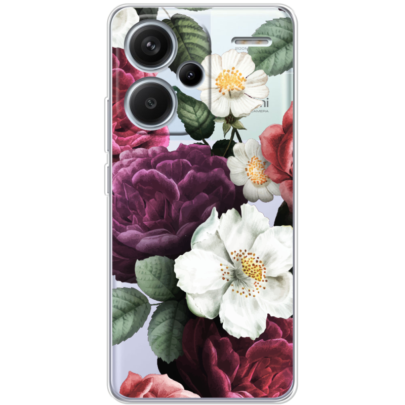 Прозрачный чехол BoxFace Xiaomi Redmi Note 13 Pro Plus 5G Floral Dark Dreams