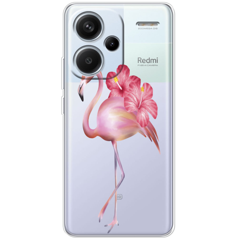 Прозрачный чехол BoxFace Xiaomi Redmi Note 13 Pro Plus 5G Floral Flamingo