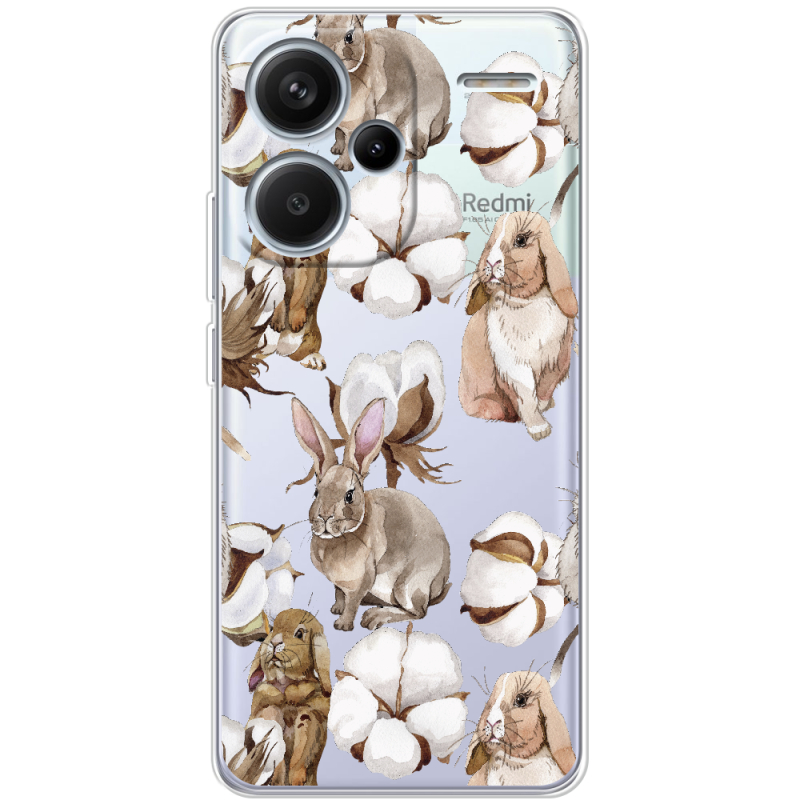 Прозрачный чехол BoxFace Xiaomi Redmi Note 13 Pro Plus 5G Cotton and Rabbits