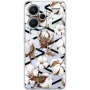 Прозрачный чехол BoxFace Xiaomi Redmi Note 13 Pro Plus 5G Cotton flowers