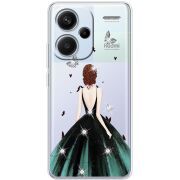 Чехол со стразами BoxFace Xiaomi Redmi Note 13 Pro Plus 5G Girl in the green dress