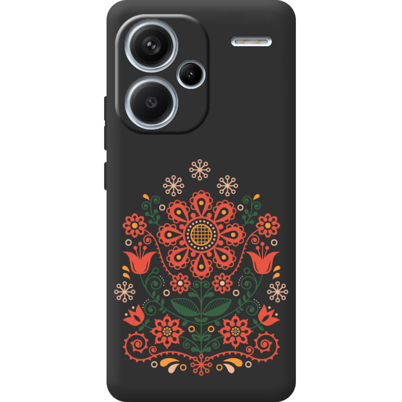 Черный чехол BoxFace Xiaomi Redmi Note 13 Pro Plus 5G Ukrainian Ornament