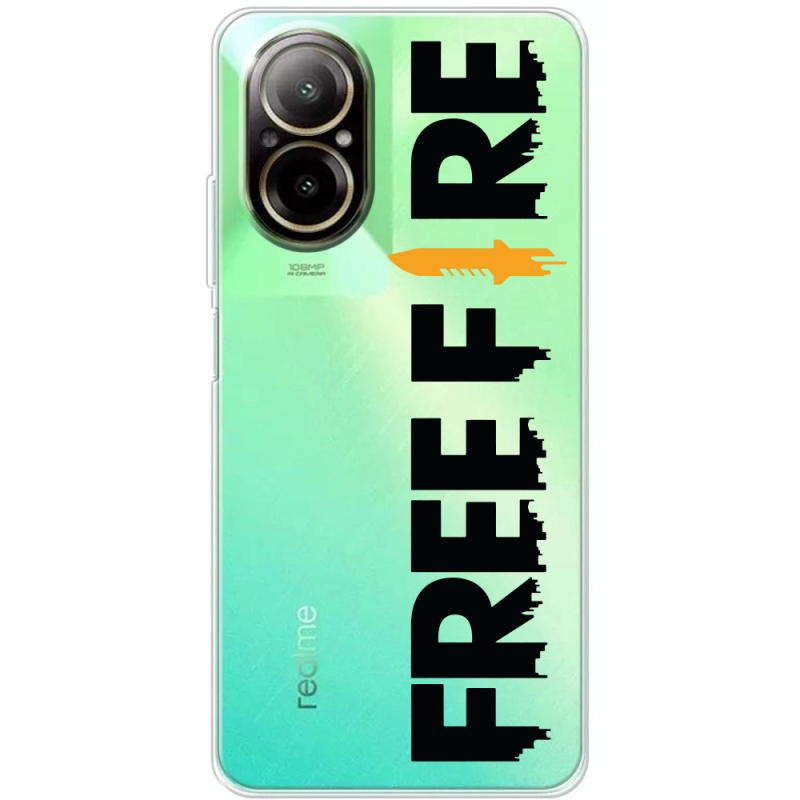 Прозрачный чехол BoxFace Realme C67 Free Fire Black Logo
