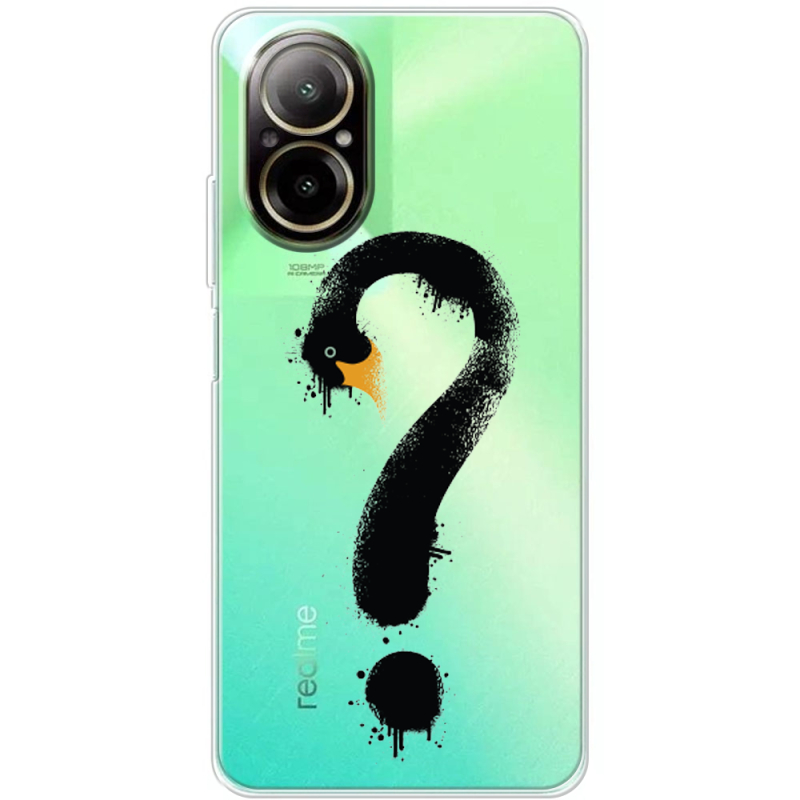 Прозрачный чехол BoxFace Realme C67 Swan question