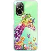 Прозрачный чехол BoxFace Realme C67 Colorful Giraffe