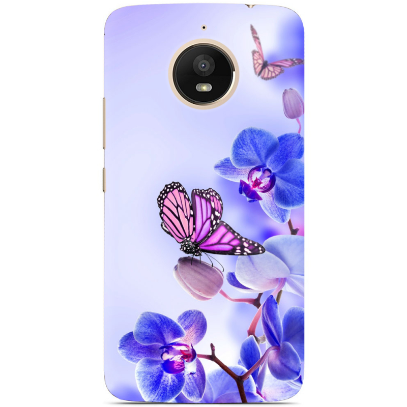 Чехол Uprint Motorola Moto E Plus XT1771 Orchids and Butterflies