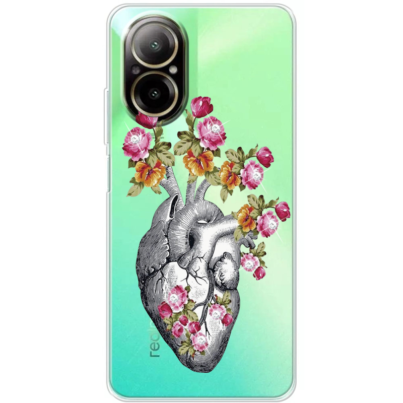 Чехол со стразами Realme C67 Heart