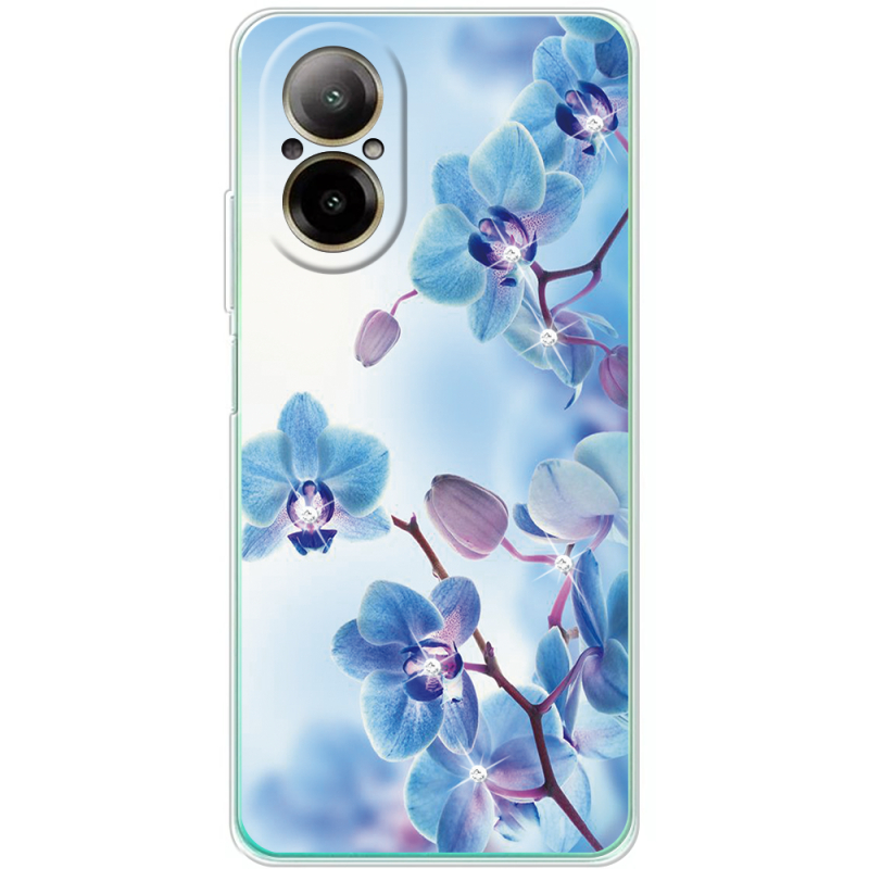 Чехол со стразами Realme C67 Orchids