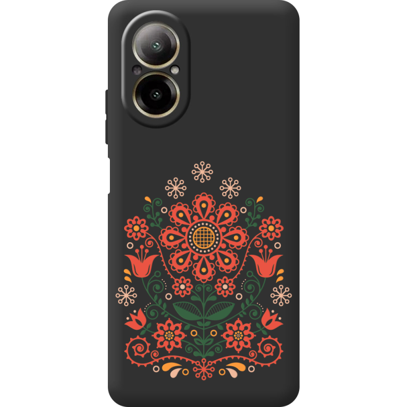 Черный чехол BoxFace Realme C67 Ukrainian Ornament