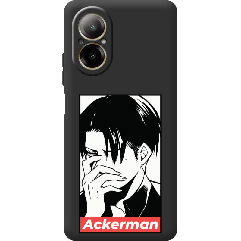 Черный чехол BoxFace Realme C67 Attack On Titan - Ackerman