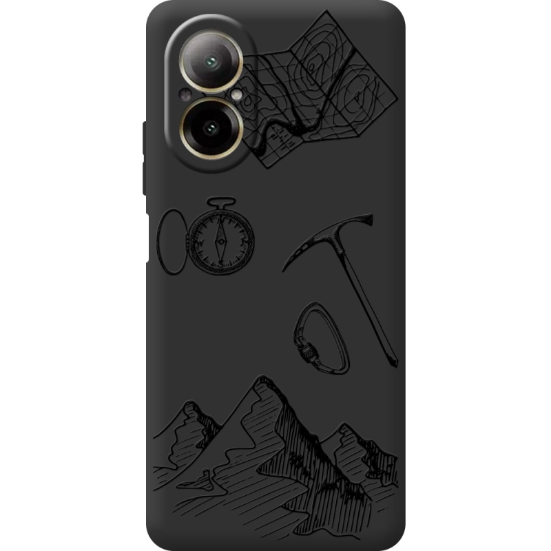 Черный чехол BoxFace Realme C67 Mountains