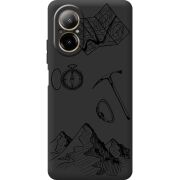 Черный чехол BoxFace Realme C67 Mountains