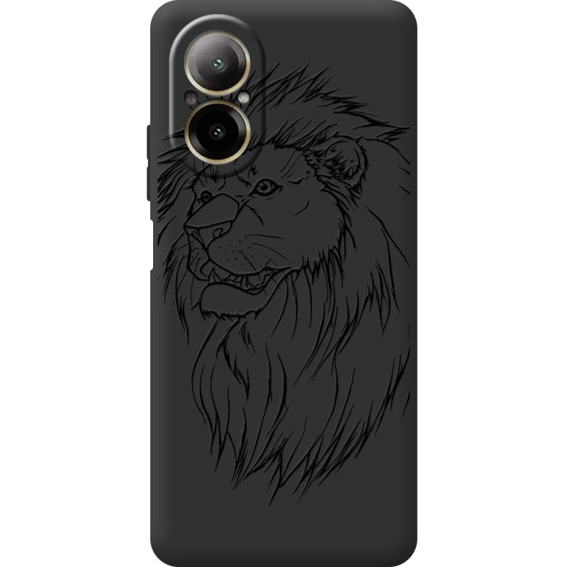 Черный чехол BoxFace Realme C67 Lion