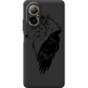 Черный чехол BoxFace Realme C67 Wolf and Raven