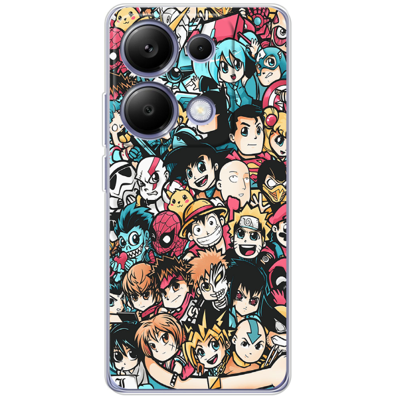 Чехол BoxFace Poco M6 Pro Anime Stickers