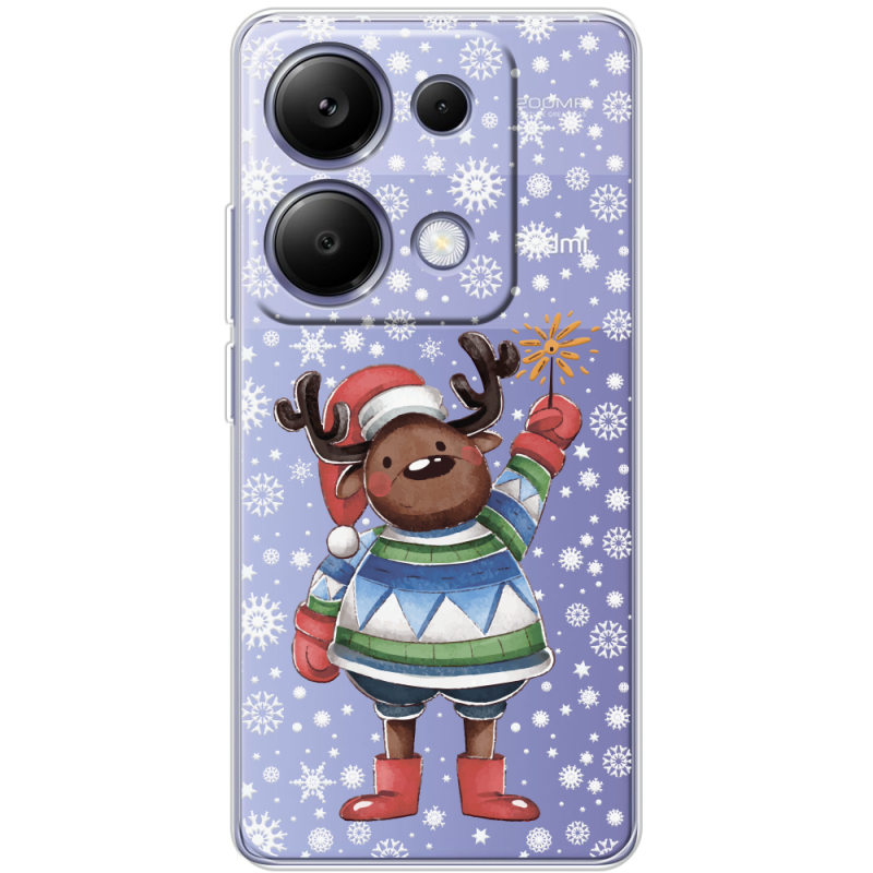 Прозрачный чехол BoxFace Poco M6 Pro Christmas Deer with Snow