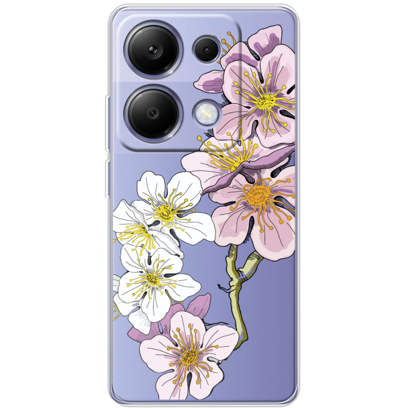 Прозрачный чехол BoxFace Poco M6 Pro Cherry Blossom