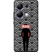 Черный чехол BoxFace Poco M6 Pro Man Pattern