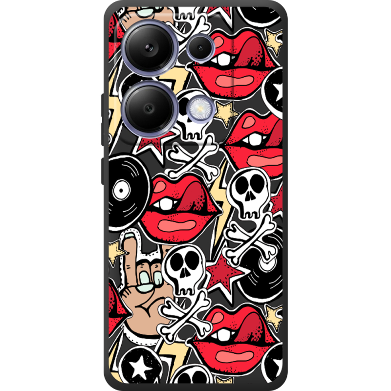 Черный чехол BoxFace Poco M6 Pro Rock Graffiti