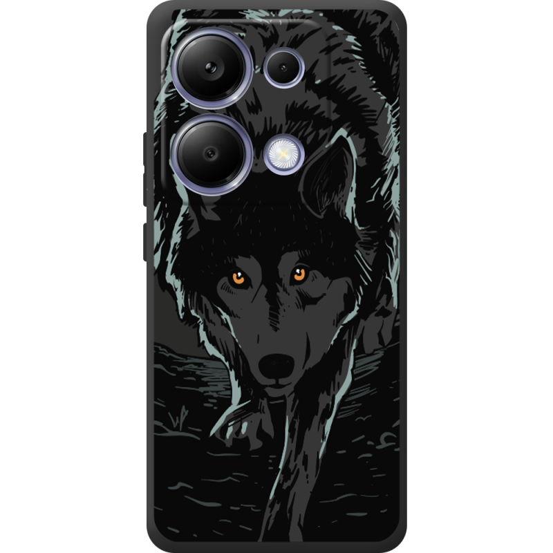 Черный чехол BoxFace Poco M6 Pro Wolf