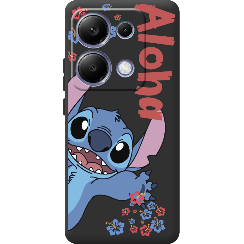 Черный чехол BoxFace Poco M6 Pro Гавайський друг Stich