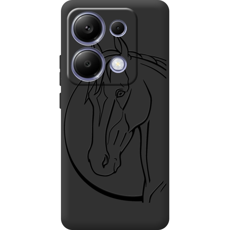 Черный чехол BoxFace Poco M6 Pro Horse