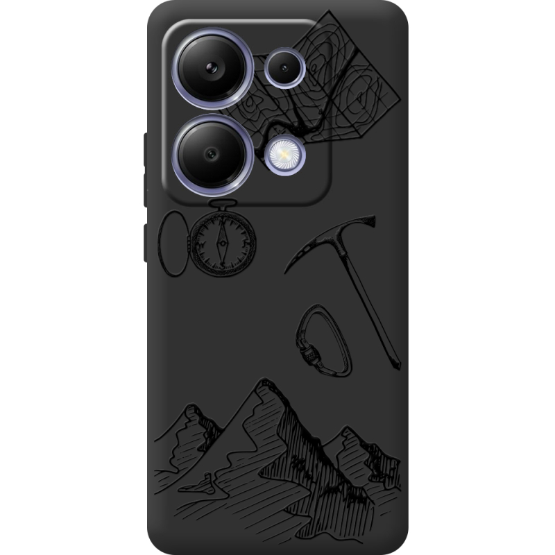 Черный чехол BoxFace Poco M6 Pro Mountains