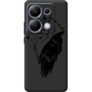 Черный чехол BoxFace Poco M6 Pro Wolf and Raven