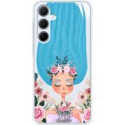 Прозрачный чехол BoxFace Samsung Galaxy A35 5G (A356) Blue Hair