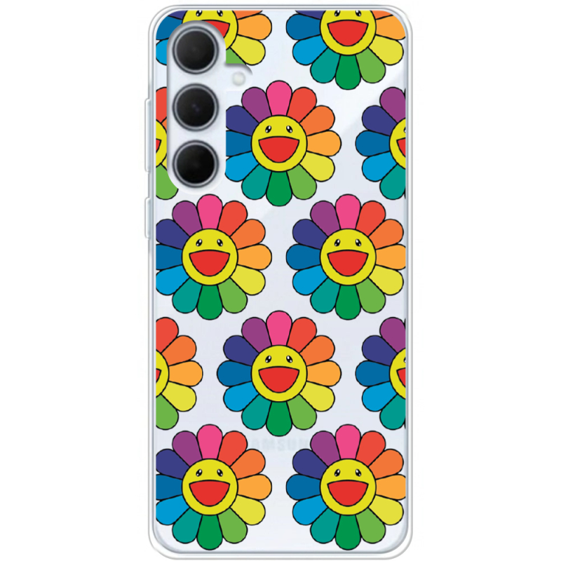 Прозрачный чехол BoxFace Samsung Galaxy A35 5G (A356) Hippie Flowers