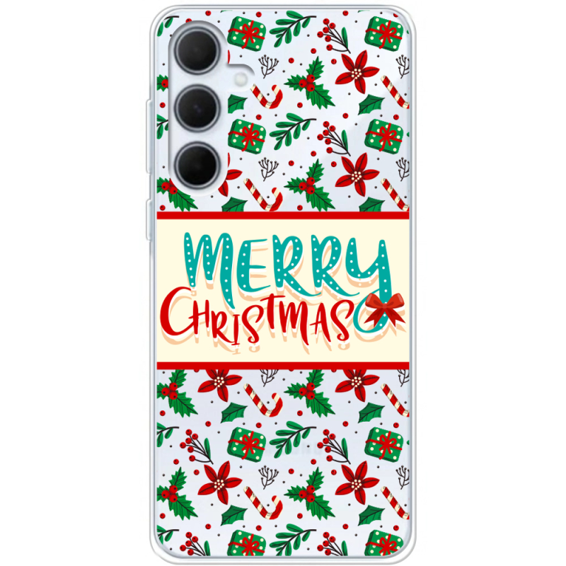 Прозрачный чехол BoxFace Samsung Galaxy A35 5G (A356) Vintage Christmas Pattern