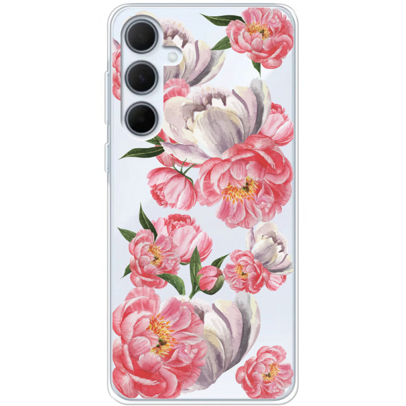 Прозрачный чехол BoxFace Samsung Galaxy A35 5G (A356) Peony Watercolor Style