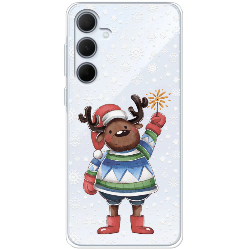 Прозрачный чехол BoxFace Samsung Galaxy A35 5G (A356) Christmas Deer with Snow