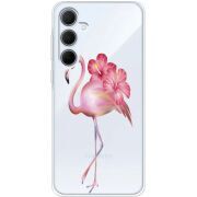 Прозрачный чехол BoxFace Samsung Galaxy A35 5G (A356) Floral Flamingo