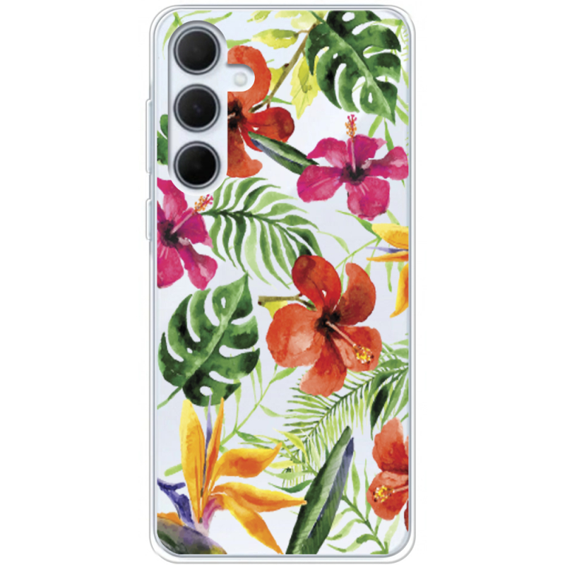 Прозрачный чехол BoxFace Samsung Galaxy A35 5G (A356) Tropical Flowers