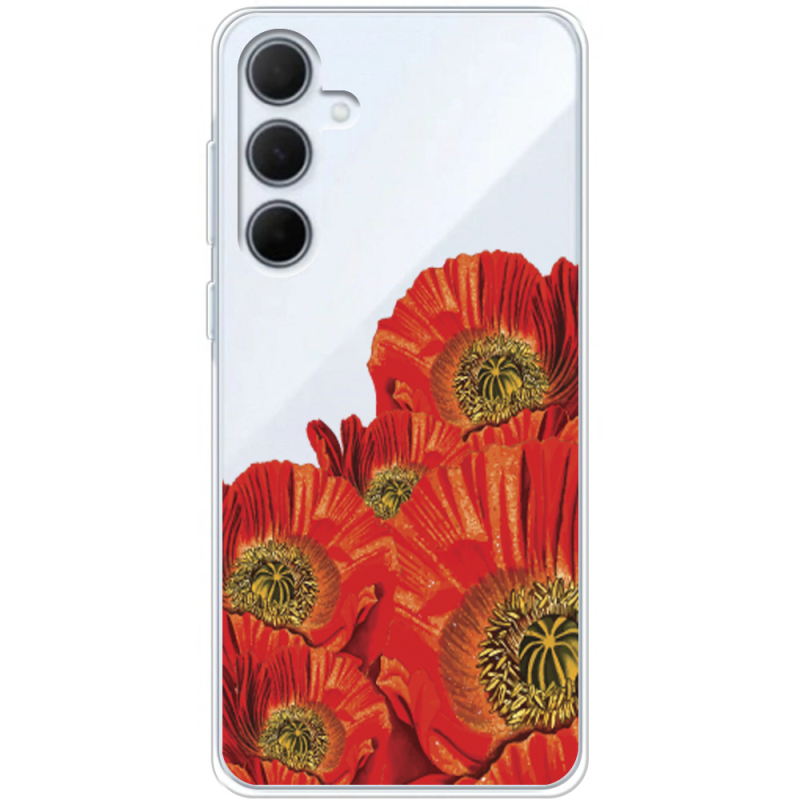 Прозрачный чехол BoxFace Samsung Galaxy A35 5G (A356) Red Poppies