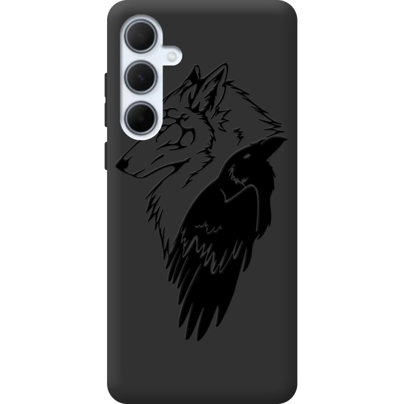 Черный чехол BoxFace Samsung Galaxy A35 5G (A356) Wolf and Raven