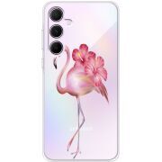 Прозрачный чехол BoxFace Samsung Galaxy A55 5G (A556) Floral Flamingo