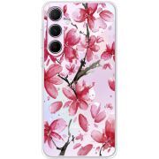 Прозрачный чехол BoxFace Samsung Galaxy A55 5G (A556) Pink Magnolia