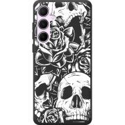 Черный чехол BoxFace Samsung Galaxy A55 5G (A556) Skull and Roses