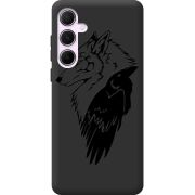 Черный чехол BoxFace Samsung Galaxy A55 5G (A556) Wolf and Raven