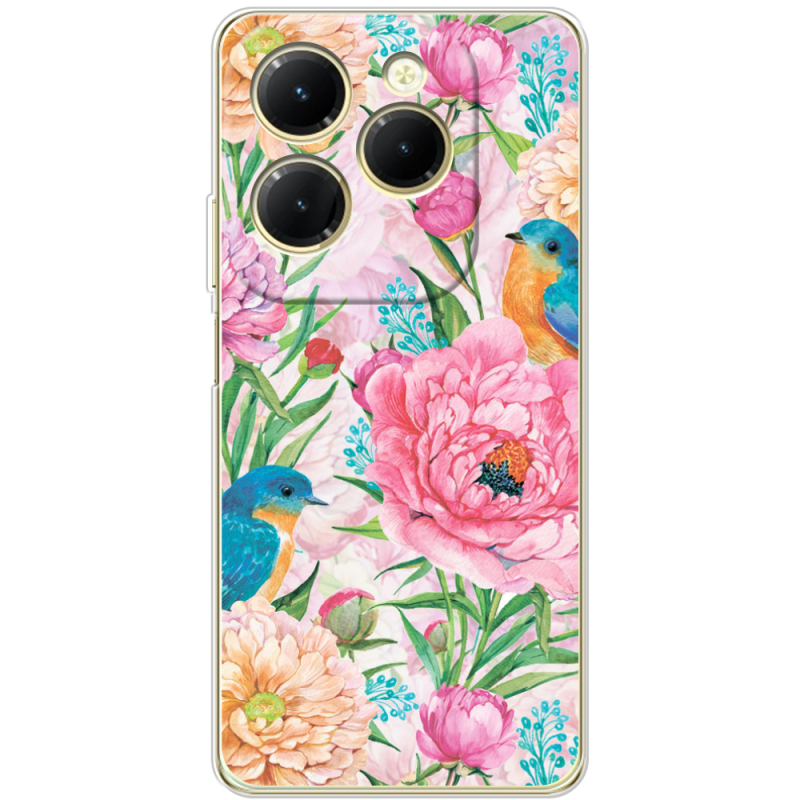 Чехол BoxFace Infinix Hot 40 Birds in Flowers