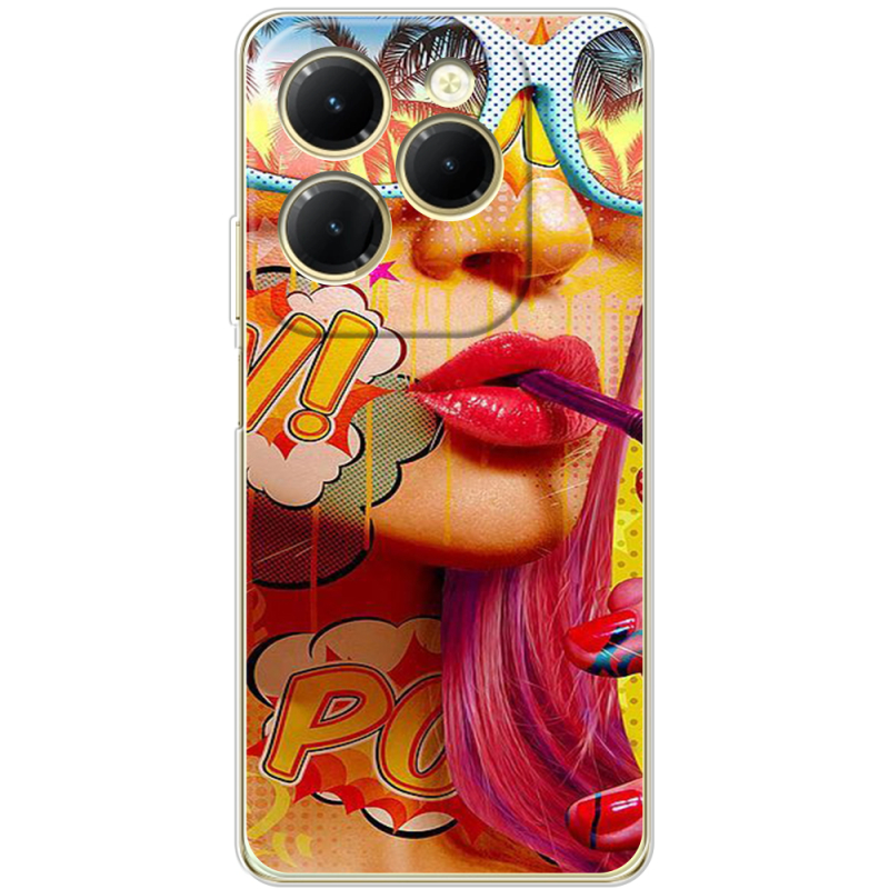 Чехол BoxFace Infinix Hot 40 Yellow Girl Pop Art