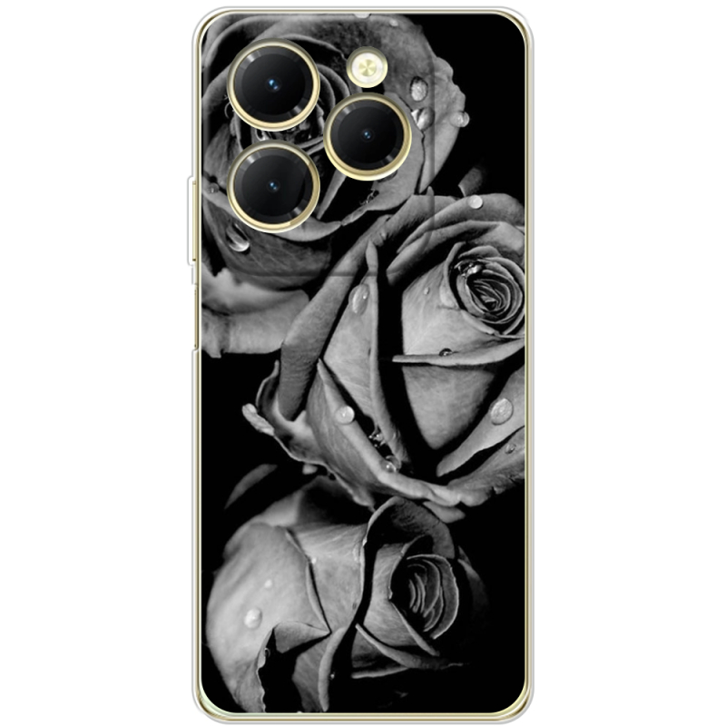 Чехол BoxFace Infinix Hot 40 Black and White Roses