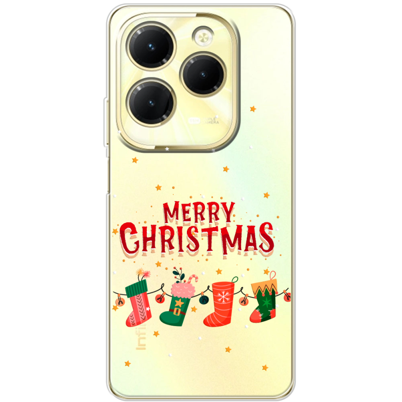 Прозрачный чехол BoxFace Infinix Hot 40 Merry Christmas