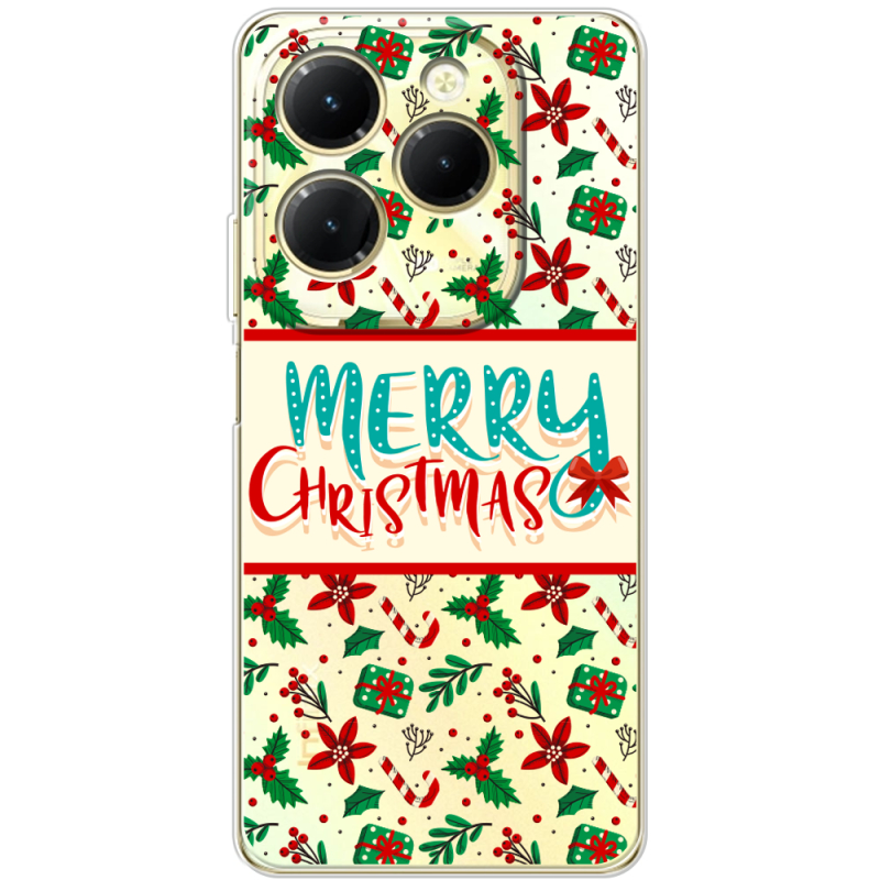 Прозрачный чехол BoxFace Infinix Hot 40 Vintage Christmas Pattern