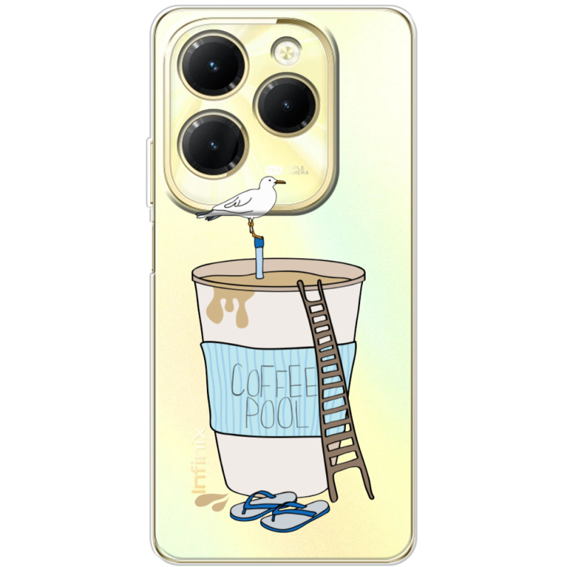 Прозрачный чехол BoxFace Infinix Hot 40 Segull in Cofee Pool