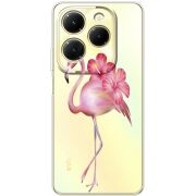 Прозрачный чехол BoxFace Infinix Hot 40 Floral Flamingo